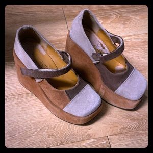 Jeffrey Campbell Retro platform suede wedges